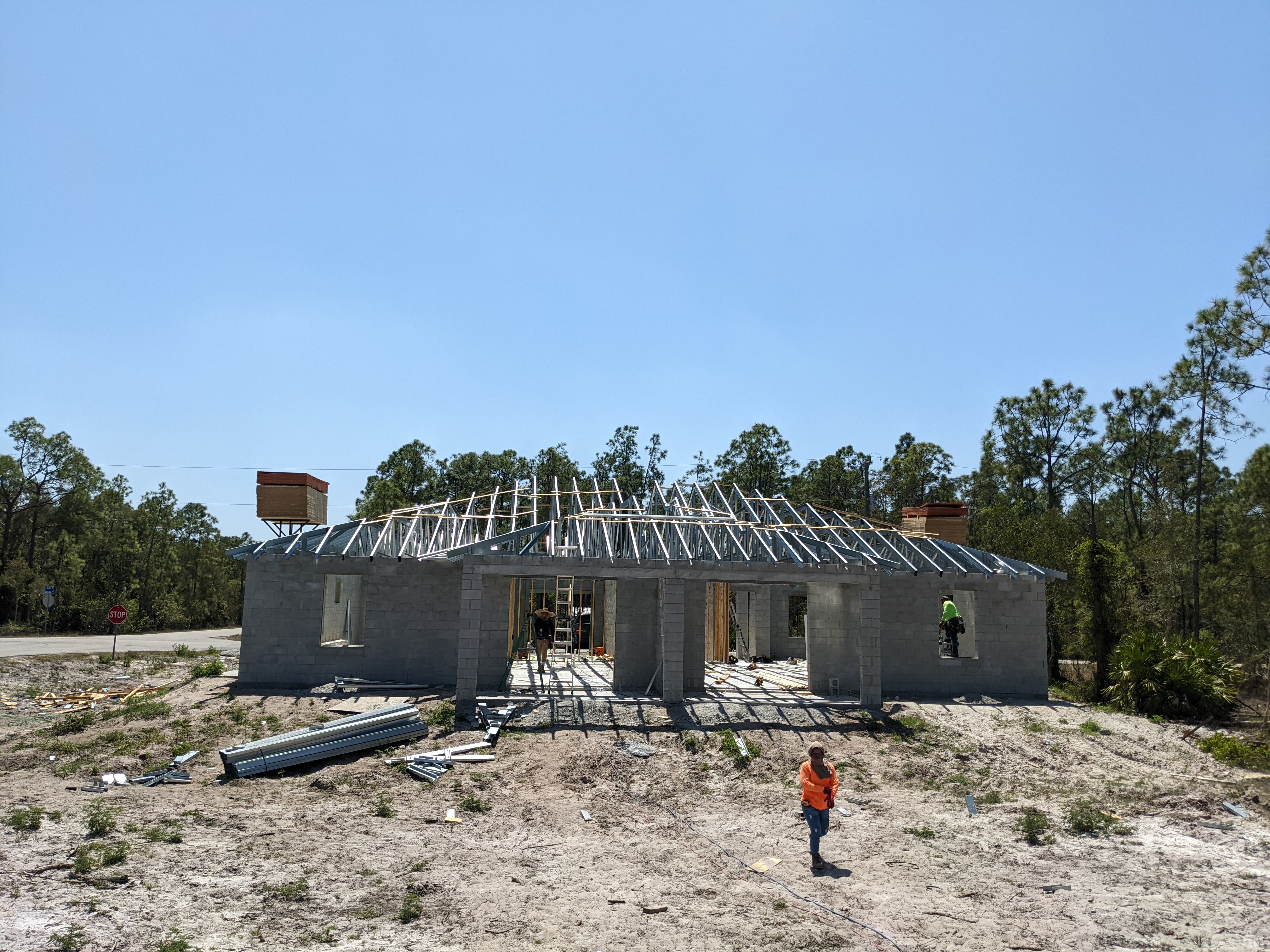 Metal trusses for Duplex house